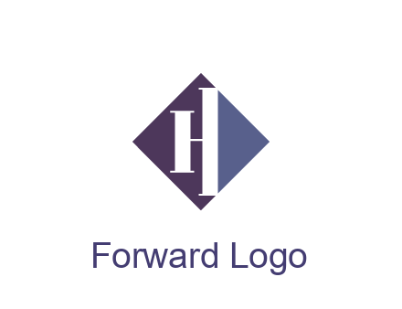 abstract letter H in rhombus