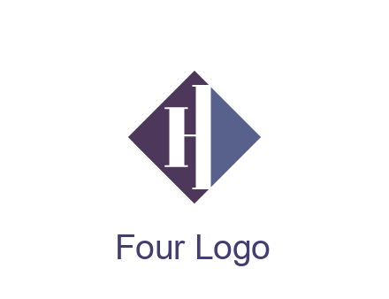 abstract letter H in rhombus