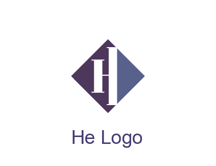 abstract letter H in rhombus