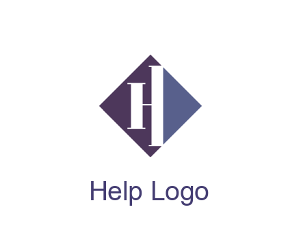 abstract letter H in rhombus