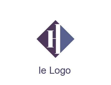 abstract letter H in rhombus