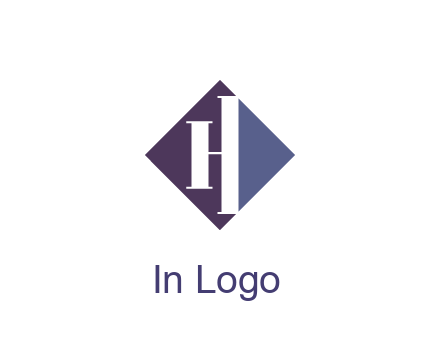 abstract letter H in rhombus