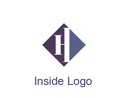 abstract letter H in rhombus