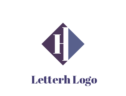 abstract letter H in rhombus