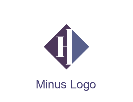 abstract letter H in rhombus