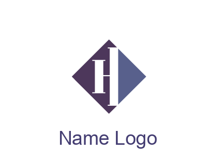 abstract letter H in rhombus