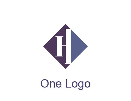 abstract letter H in rhombus