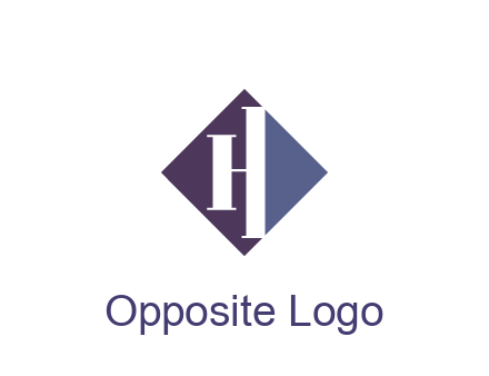 abstract letter H in rhombus