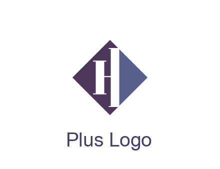 abstract letter H in rhombus