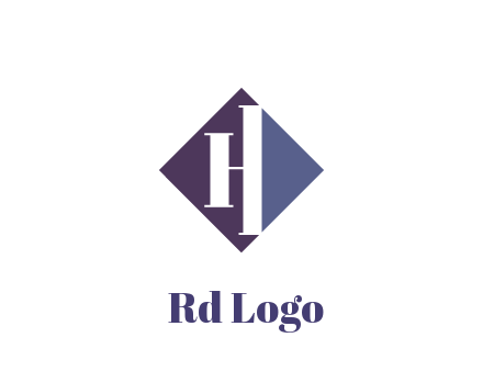 abstract letter H in rhombus