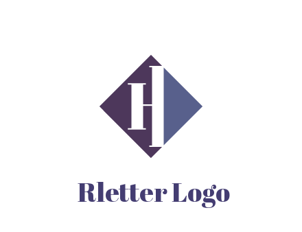 abstract letter H in rhombus