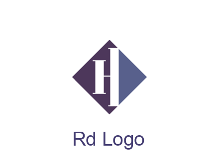abstract letter H in rhombus