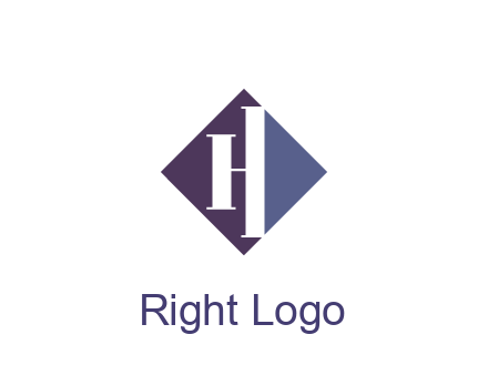 abstract letter H in rhombus