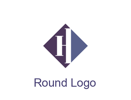 abstract letter H in rhombus