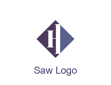 abstract letter H in rhombus