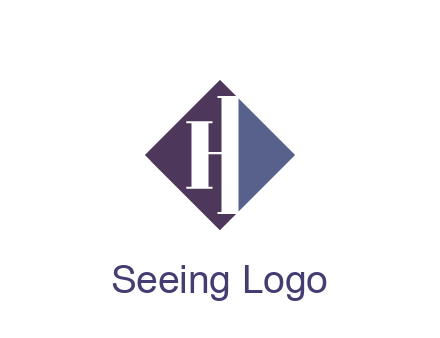 abstract letter H in rhombus