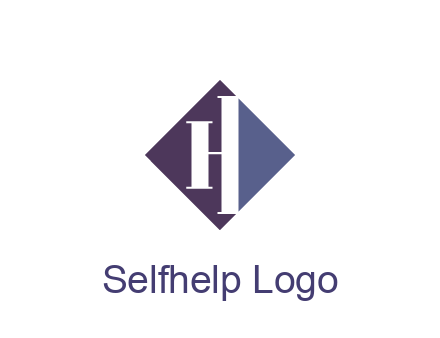 abstract letter H in rhombus