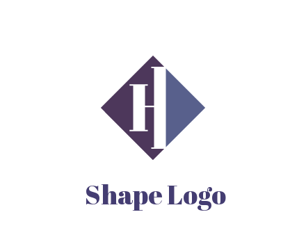abstract letter H in rhombus