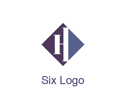 abstract letter H in rhombus