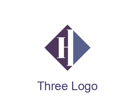 abstract letter H in rhombus