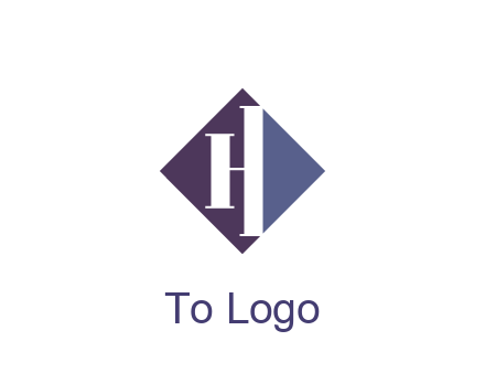 abstract letter H in rhombus