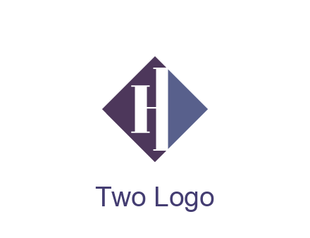 abstract letter H in rhombus