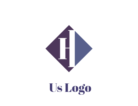 abstract letter H in rhombus