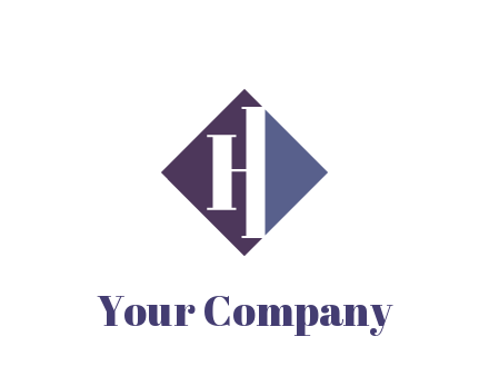 abstract letter H in rhombus