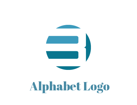 negative spacing abstract letter B in circle