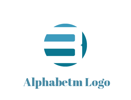 negative spacing abstract letter B in circle