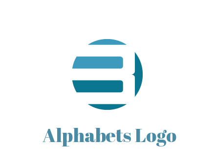 negative spacing abstract letter B in circle