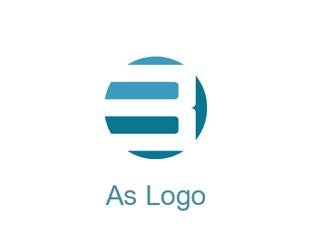 negative spacing abstract letter B in circle