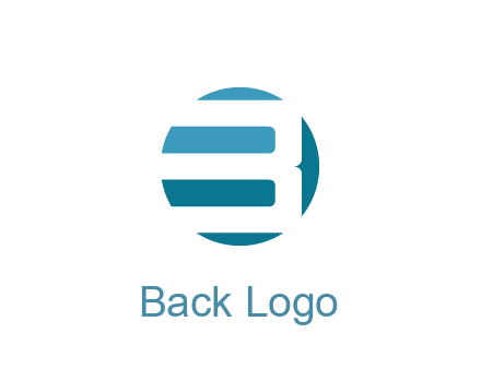 negative spacing abstract letter B in circle