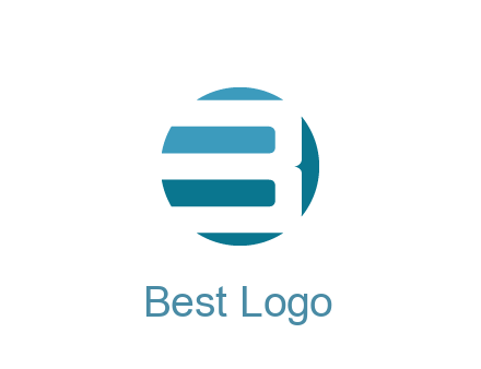 negative spacing abstract letter B in circle
