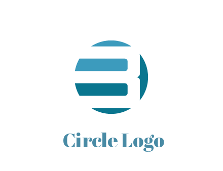 negative spacing abstract letter B in circle