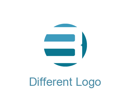 negative spacing abstract letter B in circle