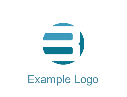 negative spacing abstract letter B in circle