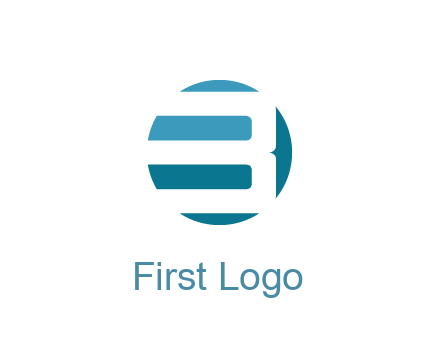 negative spacing abstract letter B in circle
