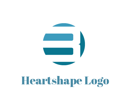 negative spacing abstract letter B in circle