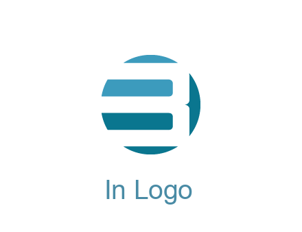 negative spacing abstract letter B in circle