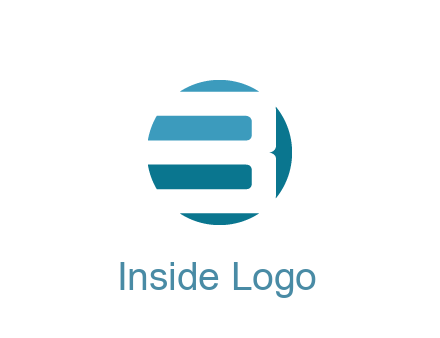 negative spacing abstract letter B in circle