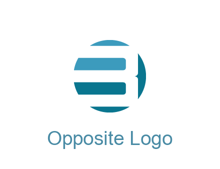 negative spacing abstract letter B in circle