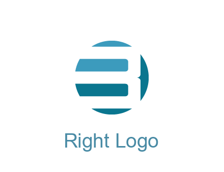 negative spacing abstract letter B in circle