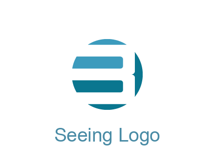 negative spacing abstract letter B in circle