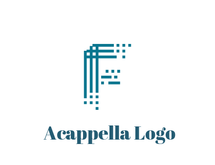 lines forming letter F with pixels