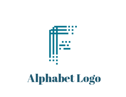 lines forming letter F with pixels