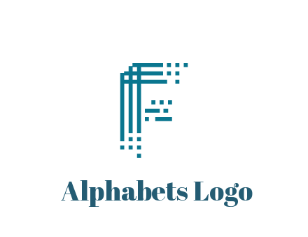 lines forming letter F with pixels