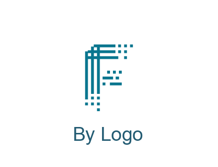 lines forming letter F with pixels