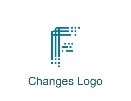 lines forming letter F with pixels