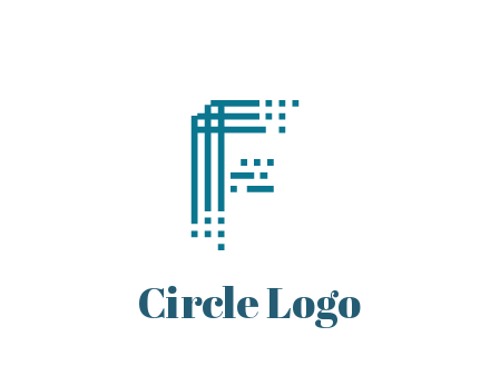 lines forming letter F with pixels